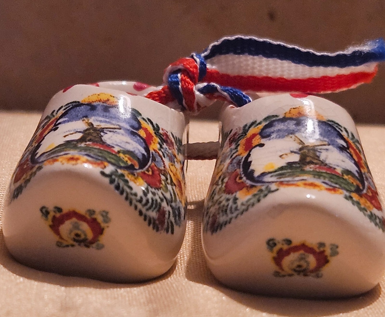 Vintage  DELFTBLUE  Miniature Porcelain Clogs  Handmade In Holland