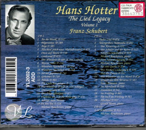 HANS HOTTER - DAS LIEDERVERMÄCHTNIS - BAND 1 - SCHUBERT - WINTEREISE - RAUCHEISEN - Bild 2 von 2