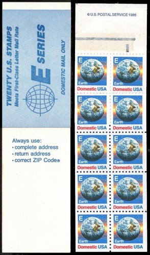 US Scott 2282a ~ Booklet BK 157 ~ VF, NH ~ 2 Panes of 10 E stamps ~ Mar 22, 1988