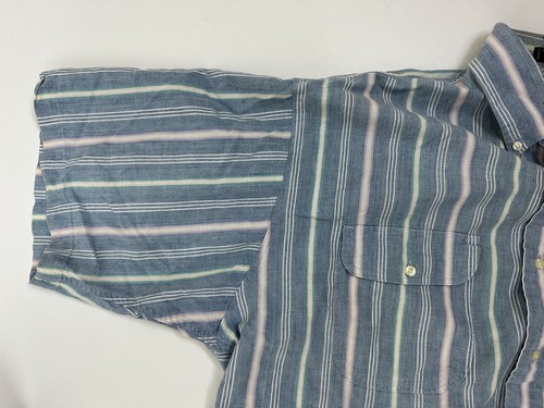 Camisa De Colección Oliver Reed Cambray Para Hombres L Gran Tamaño Rayas Manga Corta Preppy - Imagen 16 de 17
