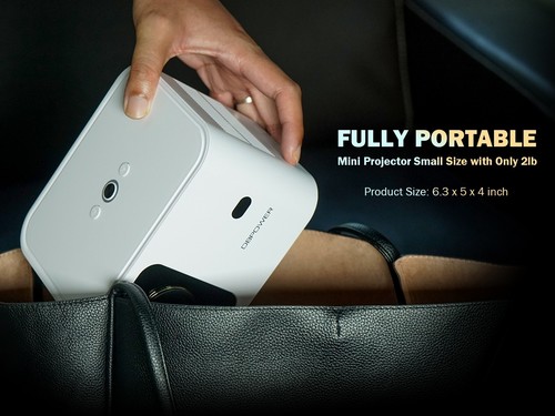 Mini Projectors 1080P 5G WiFi Bluetooth Home Theater 300 ANSI 4K Support White - Picture 8 of 10