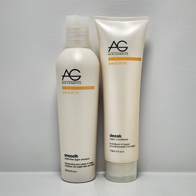 AG Smooth Smoooth Sulfate-Free Argan Shampoo & Conditioner 8 oz DUO | Free Ship