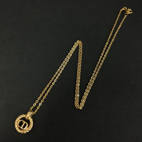 Collana con ciondolo Christian Dior logo CD tono oro/7BD0855