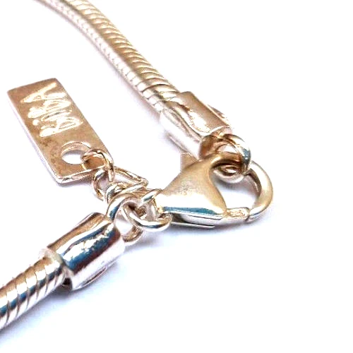 Biba Silber Armband 21 cm + Emalie - Silber Bead braun - Bead Armband 925er Neu - Bild 4 von 4