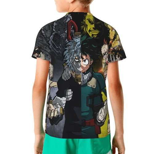 My Hero Academia Cartoon Youth Boys Cartoon T-Shirt Crew Neck Short Sleeve Tops - Picture 22 of 37