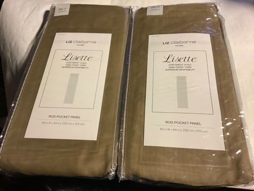 LIZ CLAIBORNE HOME Lot de 2 panneaux de poche rideaux JC couleur fawn 60x84 tige
