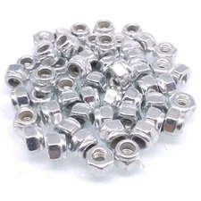 100x M2 x 0.4mm Self-Locking Nylon Insert Hex Nuts Zinc plated Carbon Steel