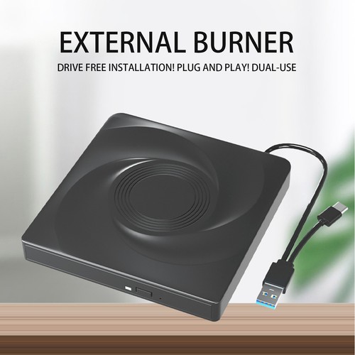 External Blu ray Drive, CD/DVD Drive for Laptop PC, Bluray Player Burner USB 3h9 - Afbeelding 2 van 10