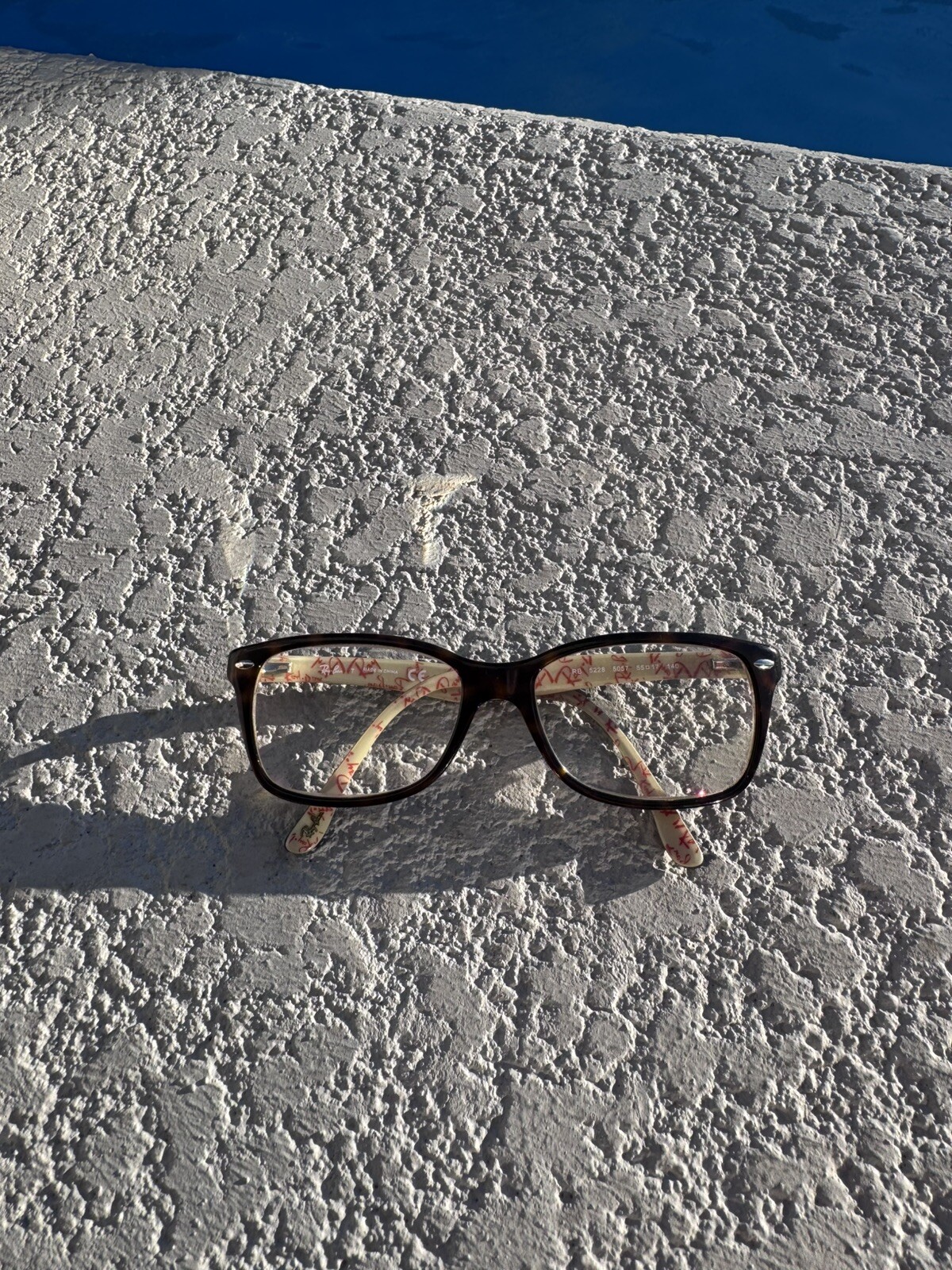 Ray-Ban Eyeglasses RB 5228 5057 Dark Havana Beige Square Frame Only 55-17-140