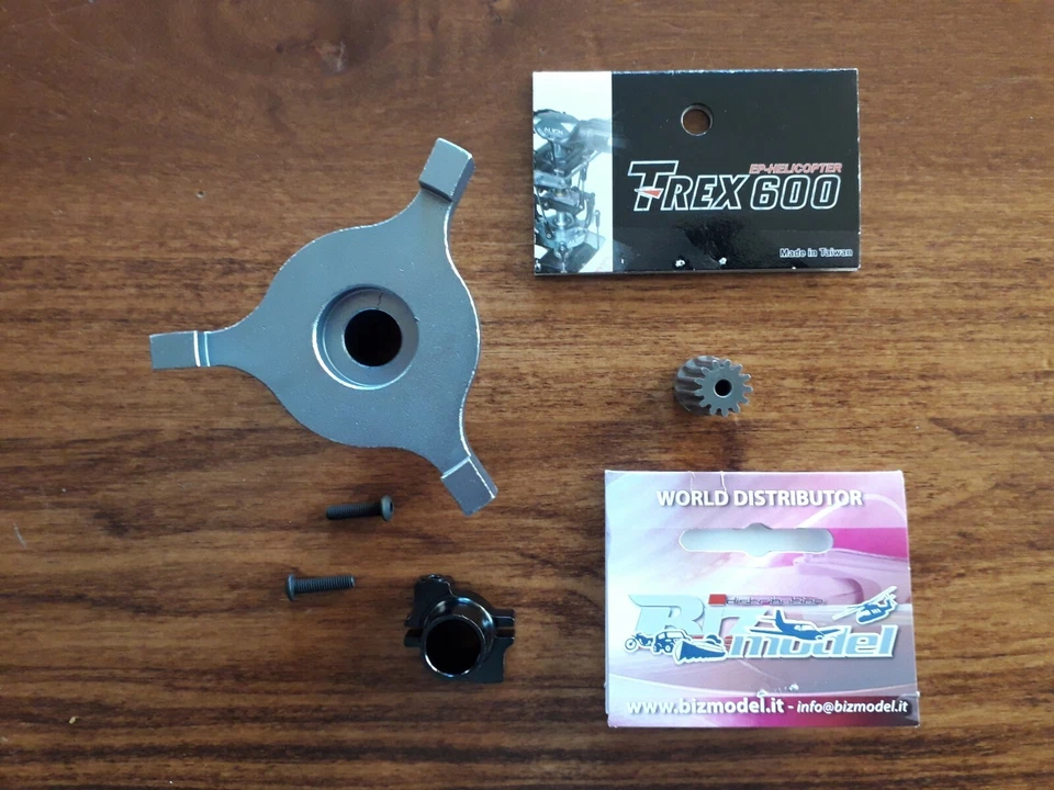 Align Trex 600 E Motor Pinion, Central axis support & Swash plate register - Immagine 3 di 3