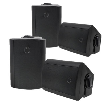4 pcs Herdio 4'' Waterproof Outdoor Speakers Wired Stereo Bass Wall Mount Speaker