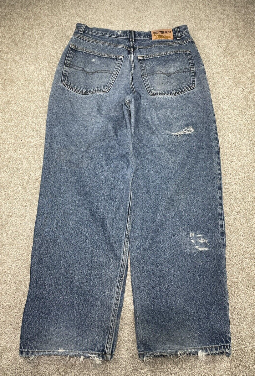 Vintage Anchor Blue Beyond Baggy Jeans Mens 33x31 Skater Y2K HipHop  Distressed