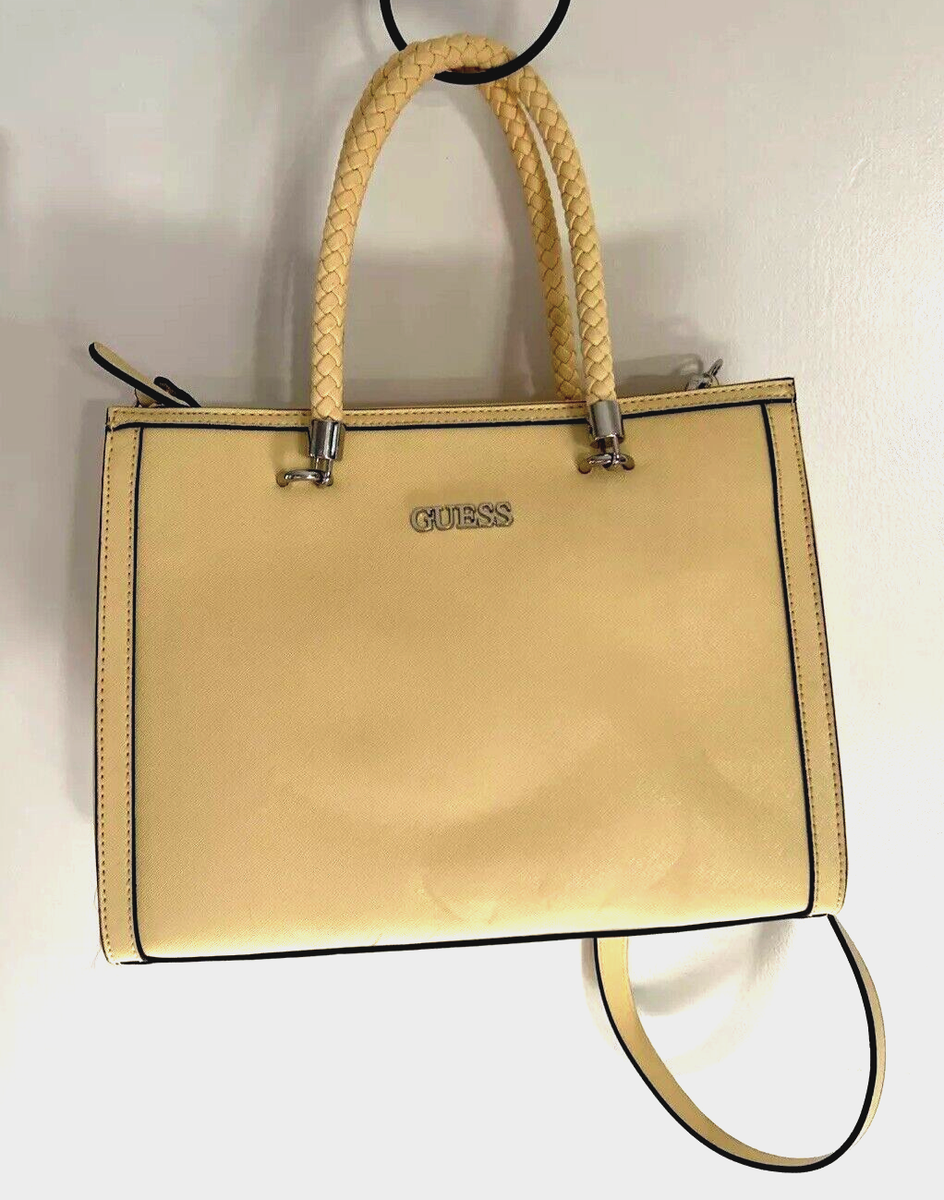 GUESS Los Angeles Pale Yellow Shoulder Bag Handbag Satchel Purse - Main Image