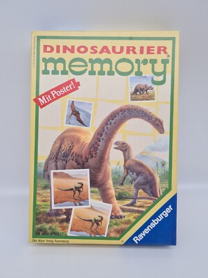 Dinosaurier Memory Ravensburger 1992 mit Poster Selten Gesellschaftsspiel V