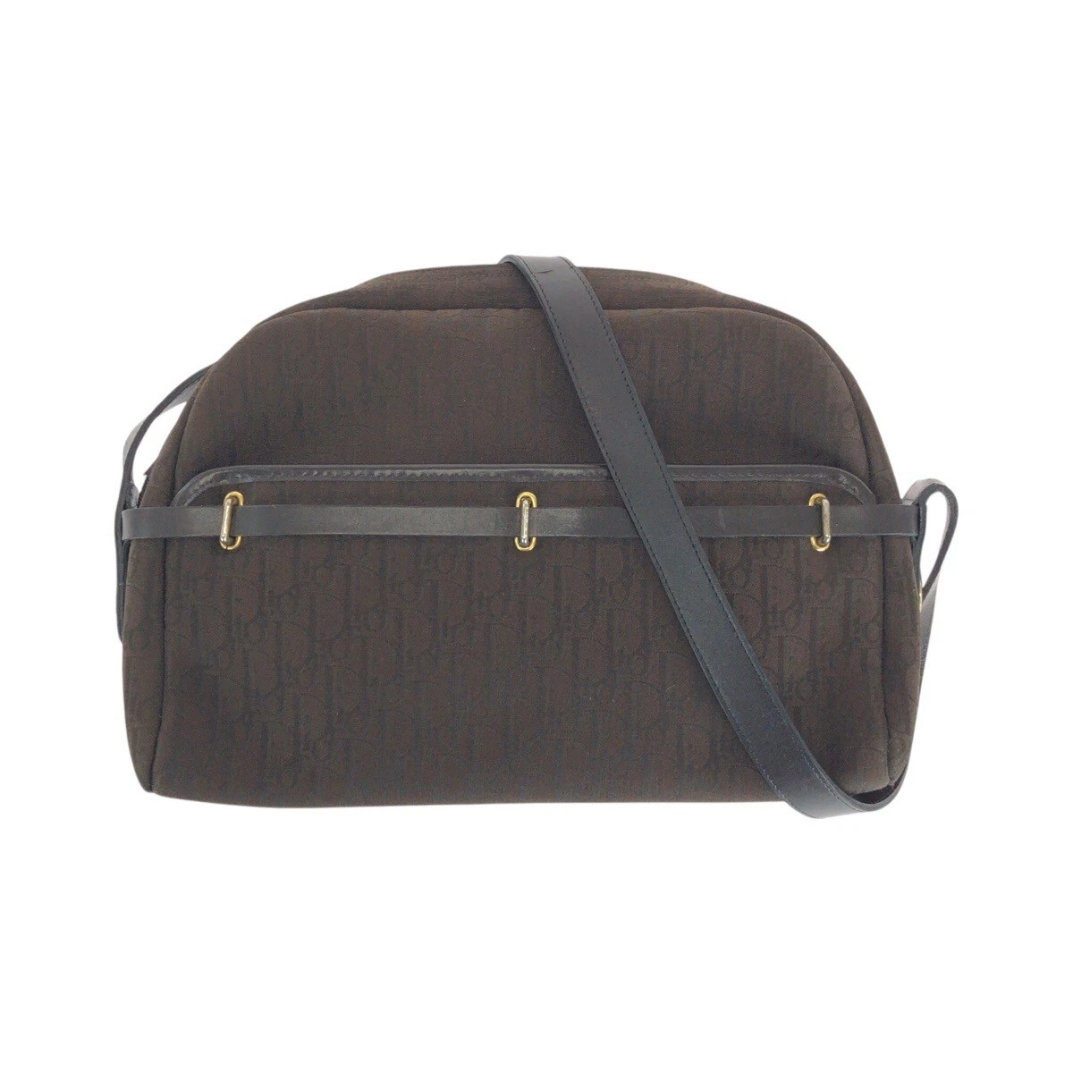 Sac à bandoulière diagonale Dior Trotter marron doré toile quincaillerie