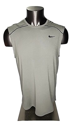 NikeLab T-shirt SZ L Sleeveless Men s Workout Training Top Gray Blk 834876 Nike
