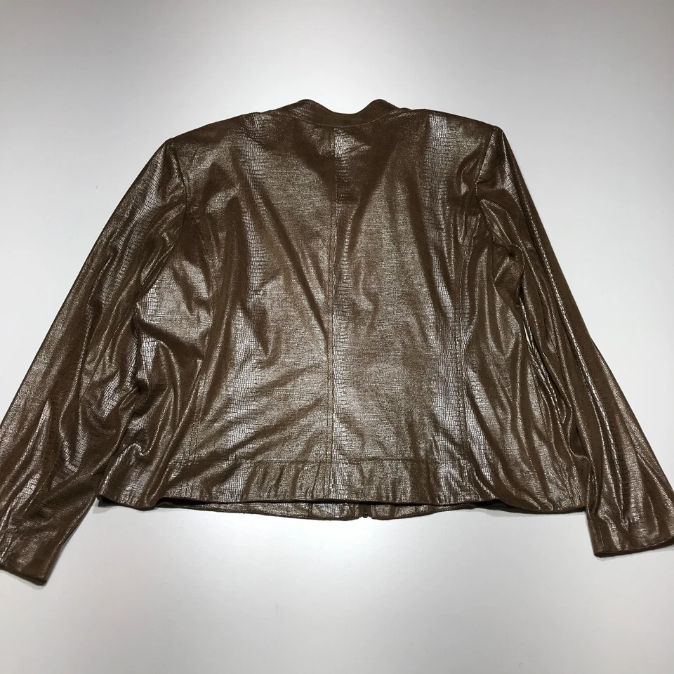 Chaqueta Requisitos Mujer Talla XL Imitación Serpiente Textura Ligera Cremallera Completa Foto 2 de 4