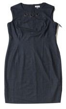 Brand New- Calvin Klein Sleeveless Stretch Chambray Shift Dress Womens (Sz 14)