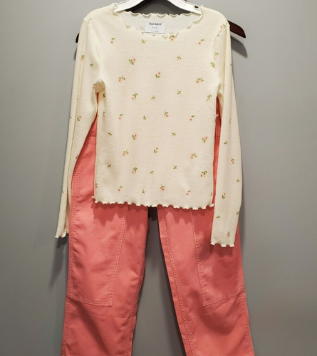 NWT Old Navy Loose High-Waisted Carpenter Pants for Girls Sz 16 Pink High Waist - Picture 6 of 6