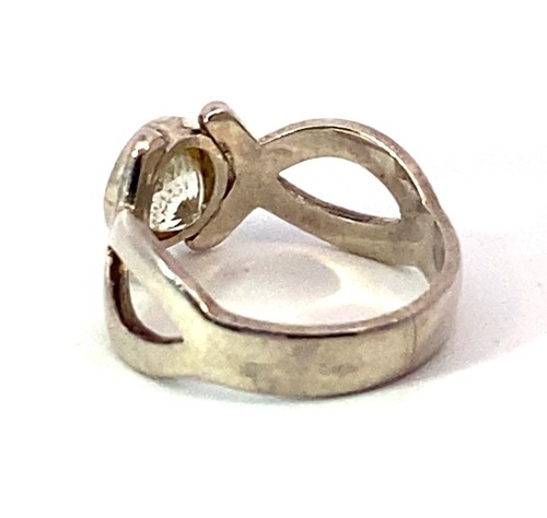 Anillo de plata de ley con piedras preciosas genuinas naturales de zafiro amarillo RSS, 1342 - Imagen 4 de 14