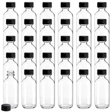 30 Pack 2oz Clear Glass Bottles Boston Round Container Bottles for Essential Oil