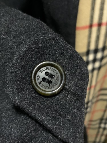 Burberry - Black Wool Blend Men's Vintage Duffle Coat Sz 3 Tall - Picture 14 of 17