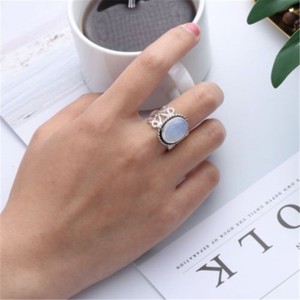 Women-Rainbow-Moonstone-Ring-Oval-Sterling-Silver-Natural-Gemstone-Jewelry
