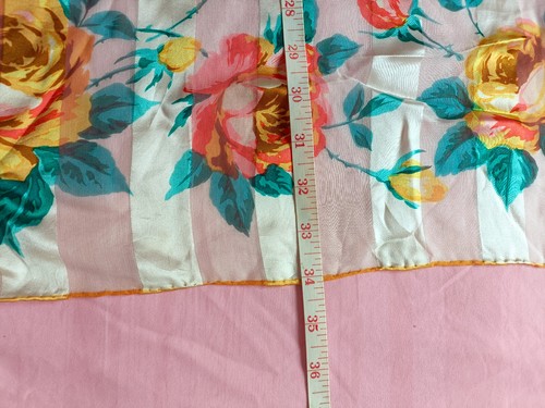 Vintage Authentic YSL 100% Silk Large Square Scarf Rolled Edge 34"-34" - Picture 5 of 6