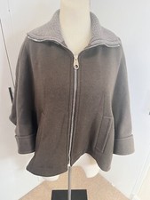 Chloé Zippered Cape In Brown Wool Eu 40 Fits Up To 16-18