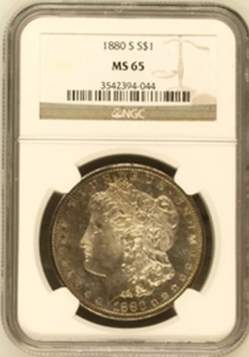 1880-S Morgan Silver Dollar, NGC MS 65