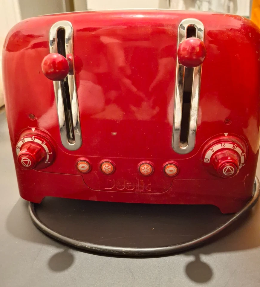 Used Red Dualit 4-slice Lite Toaster - Image 4 of 4