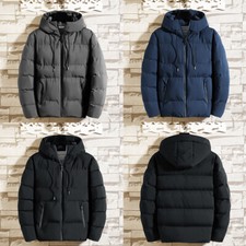 Winter Men Warm Duck Down Jacket Ski Snow Thick Hooded Puffer Coat Parka Quilte