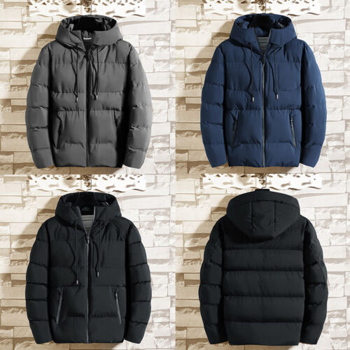 Winter Herren warme Entendaunenjacke Ski Schnee dicke Kapuze gefütterter Mantel Parka Steppdecke - Bild 5 von 19