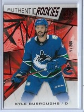 2021-22 UPPER DECK SP GAME USED KYLE BURROUGHS ROOKIE CARD #134 ~ 001/205 UNIQUE