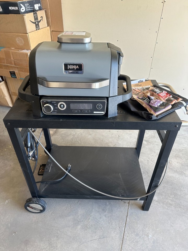 Ninja Woodfire Outdoor ELECTRIC Grill and Smoker, GRAY LOCAL P/U