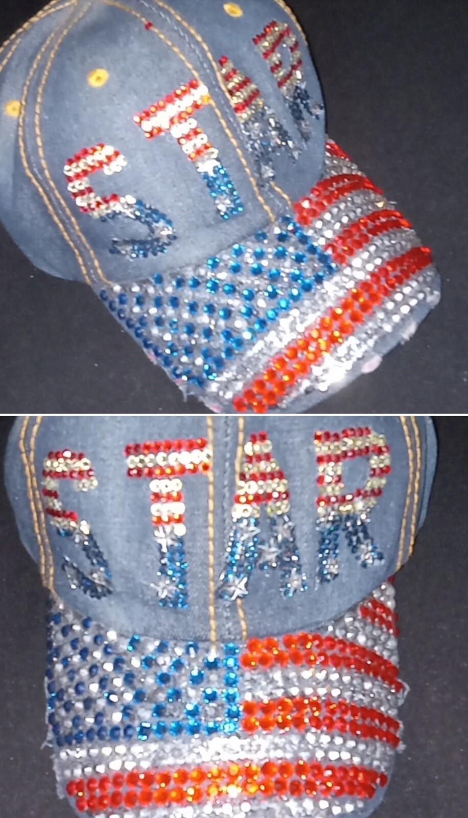 Dark blue denim baseball cap for women with stylish design  -image