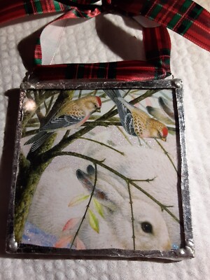 Christmas Windowpane Style Ornament Artisan Made Soft Soldered