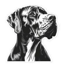 Dog Great Dane Sticker Pup Lover Bottle Decal Gift Laptop Car Vinyl Glue Unique