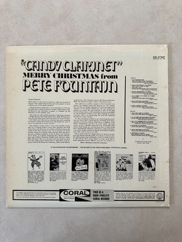 Pete Fountain - Candy Clarinet Merry Christmas From VG+ 1967 Coral vinyl LP mono - Imagen 2 de 4