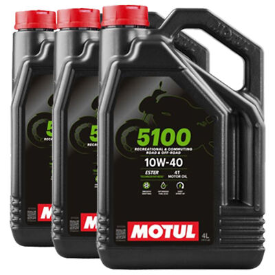 3x 4L MOTUL 104068 10W-40 5100 SAE Flasche 4-Takt MA2 4T SG-SM Motorrad Öl