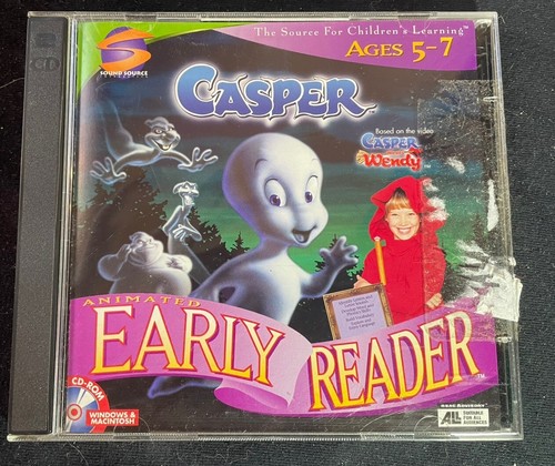 VINTAGE CASPER THE FRIENDLY GHOST & WENDY WITCH EARLY READER CD ROM 1998 PC MAC