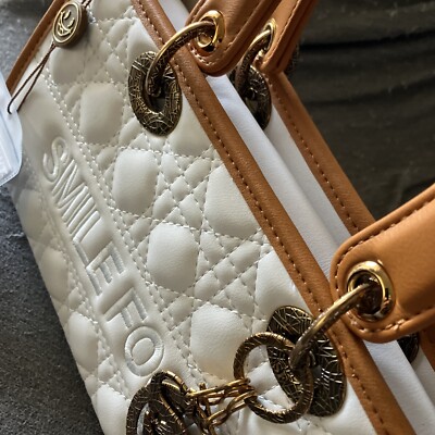 NWT Smile Focus Celestial Eye Embroidered White Leather NWT Smile Focus Celestial Eye Embroidered White Leather