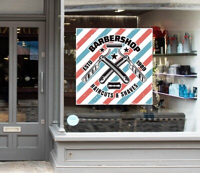 3D Man Hair Cut A1117 Barber Shop Window Stickers Vinyl Wallpaper Wall Murals Am