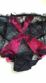 AGENT PROVOCATEUR SOLD OUT BLACK/PINK MADDY BRIEF AP 5 X LARGE UK 14 BNWT
