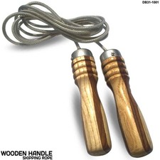 Excercise Fitness Boxing Skipping Rope Steel String Wooden Handles Speed Jump