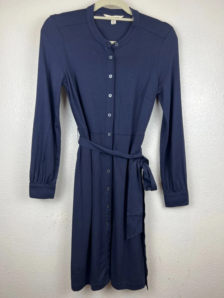 Boden Julia Jersey Shirt Dress Cotton Blend Navy Blue size US 4P - Image 3 of 4