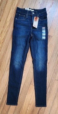 NWT LEVI'S JEANS Size 25 X 30 Mile High Super Skinny Premium Stretch Sculpt Dark