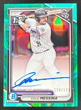 2024 Bowman Draft Chrome Aqua Lava Refractor #CPA-CME Cole Messina RC Auto /199