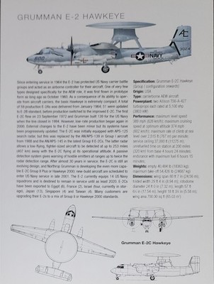 Grumman E 2 E-2 E2 Hawkeye Picture Original Aircraft Article Vtg Info Sheet     