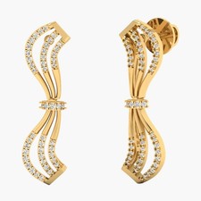 0.47 CT Round E VS1 Lab Created Diamond 14kt Yellow Gold Drop Earrings